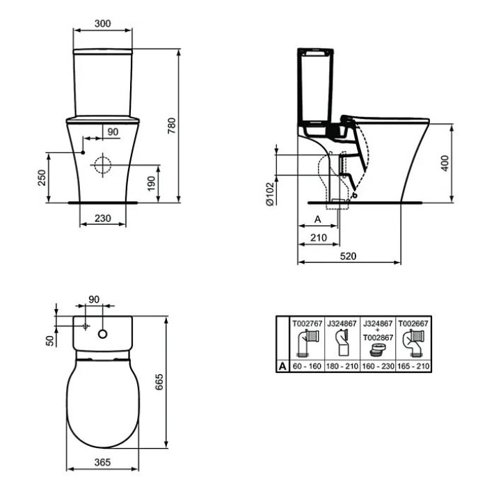 Напольный унитаз Ideal Standard Connect Air E009701 со смывом Aquablade