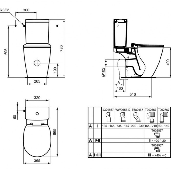 Напольный унитаз Ideal Standard Connect E042901 со смывом AquaBlade