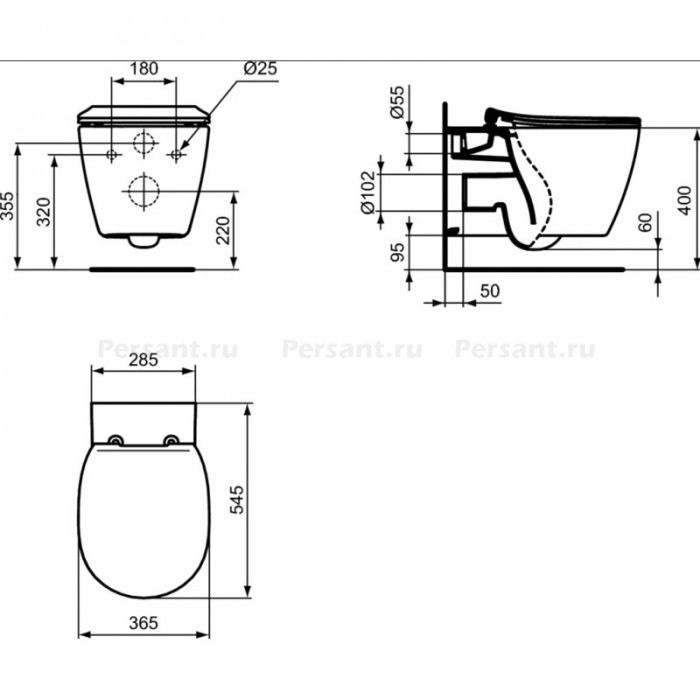 Подвесной унитаз Ideal Standard Connect AquaBlade E047901