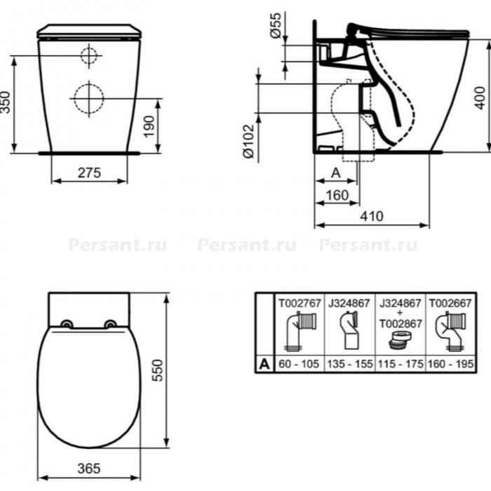Напольный унитаз Ideal Standard Connect E803601