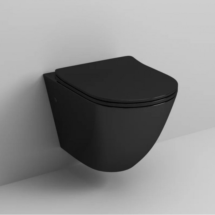 Подвесной унитаз Grossman GR-4411blackS черный глянцевый безободковый с сиденьем микролифт