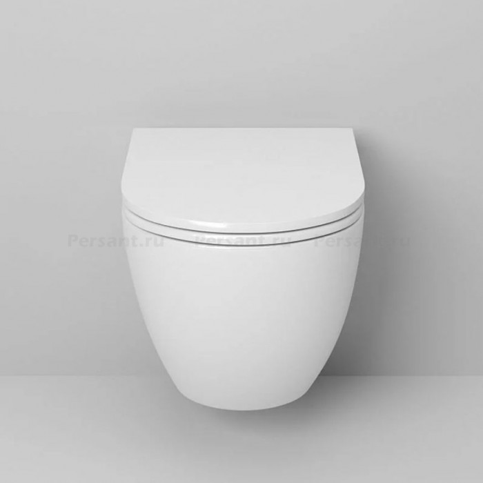 Подвесной унитаз Grossman безободковый, смыв "торнадо" GR-4455SQ белый, с сиденьем микролифт