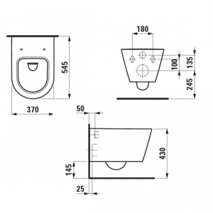 Подвесной унитаз Laufen Kartell 8.2033.7.000.000.1 безободковый