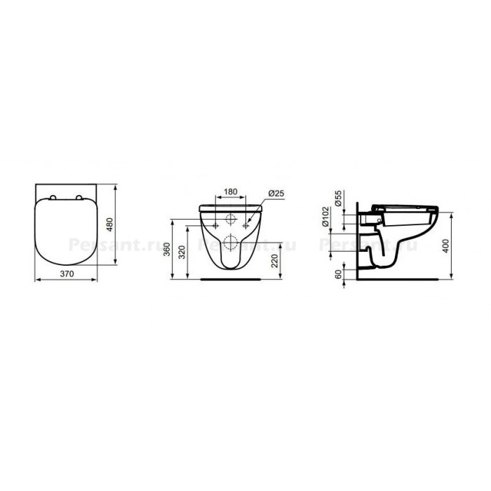 Унитаз подвесной Ideal Standard Tempo T328801