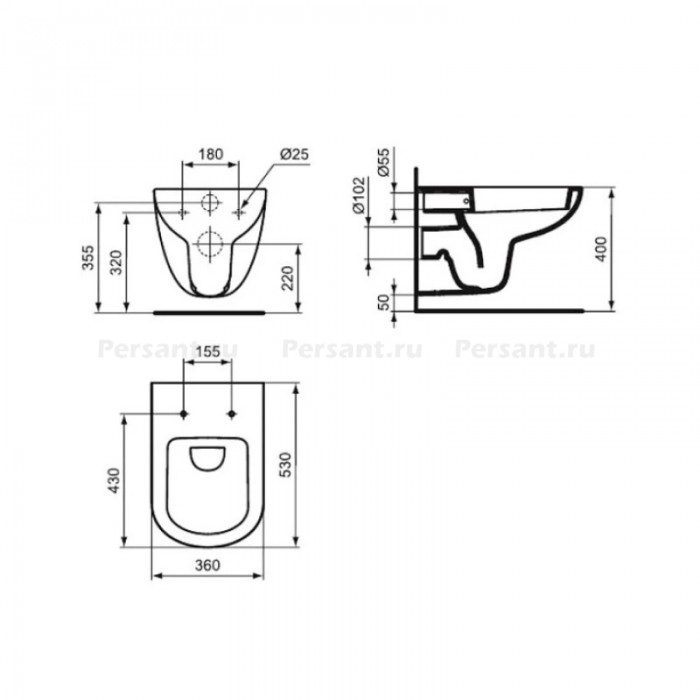 Подвесной унитаз Ideal Standard Tempo белый T331101