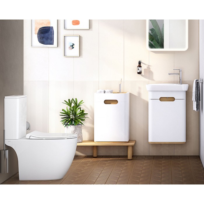 Напольный унитаз Vitra Sento Rim-Ex 9830B003-7204 безободковый с сиденьем микролифт
