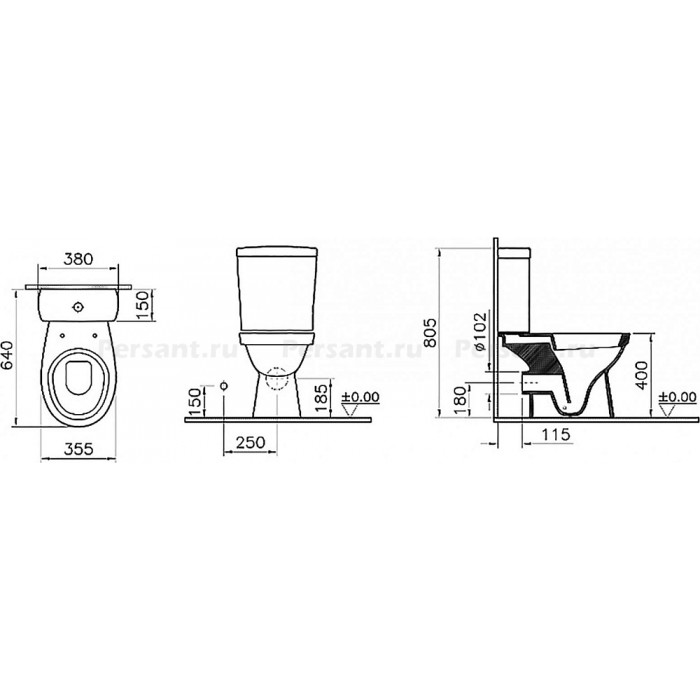 Напольный унитаз Norm Fit 9844B099-7200 с сиденьем микролифт