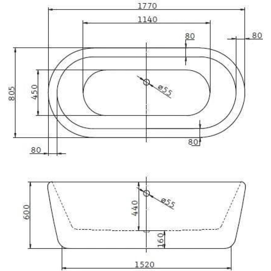 Акриловая ванна BelBagno 177х80 BB29