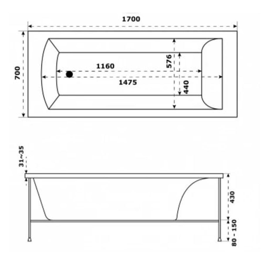 Акриловая ванна Jacob Delafon Ove 170х70 E6D302RU-00