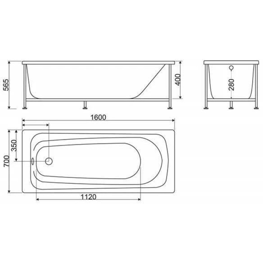 Акриловая ванна BelBagno 160x70 BB102-160-70