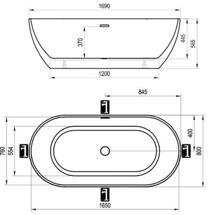 Акриловая ванна 169х80 Ravak Freedom XC00100020 белая