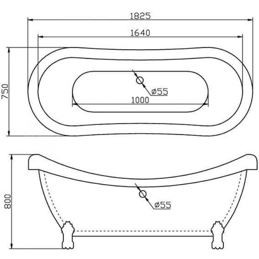 Акриловая ванна BelBagno 180x75 BB05