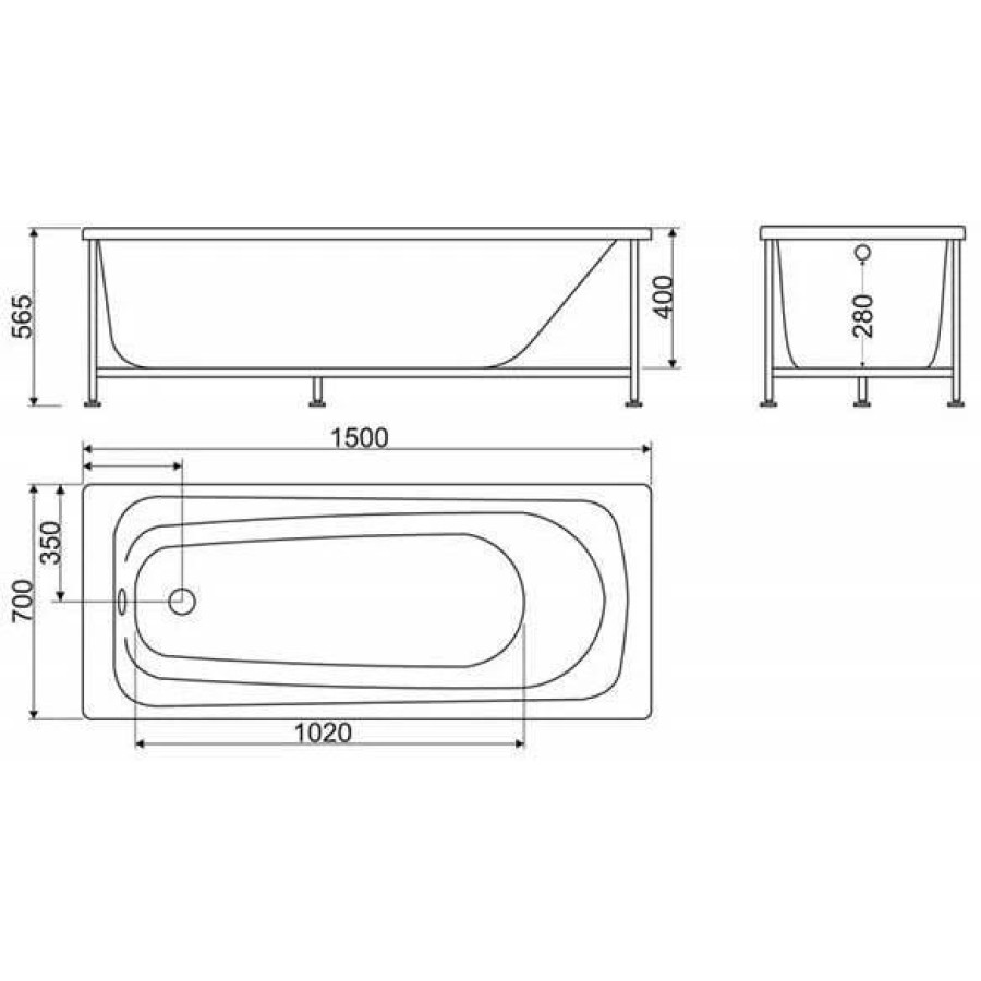 Акриловая ванна BelBagno 150x70 BB102-150-70