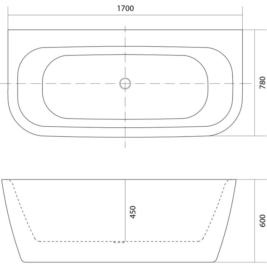 Ванна акриловая Aquatek Алтея 170x78 см AQ-123778, отдельностоящая