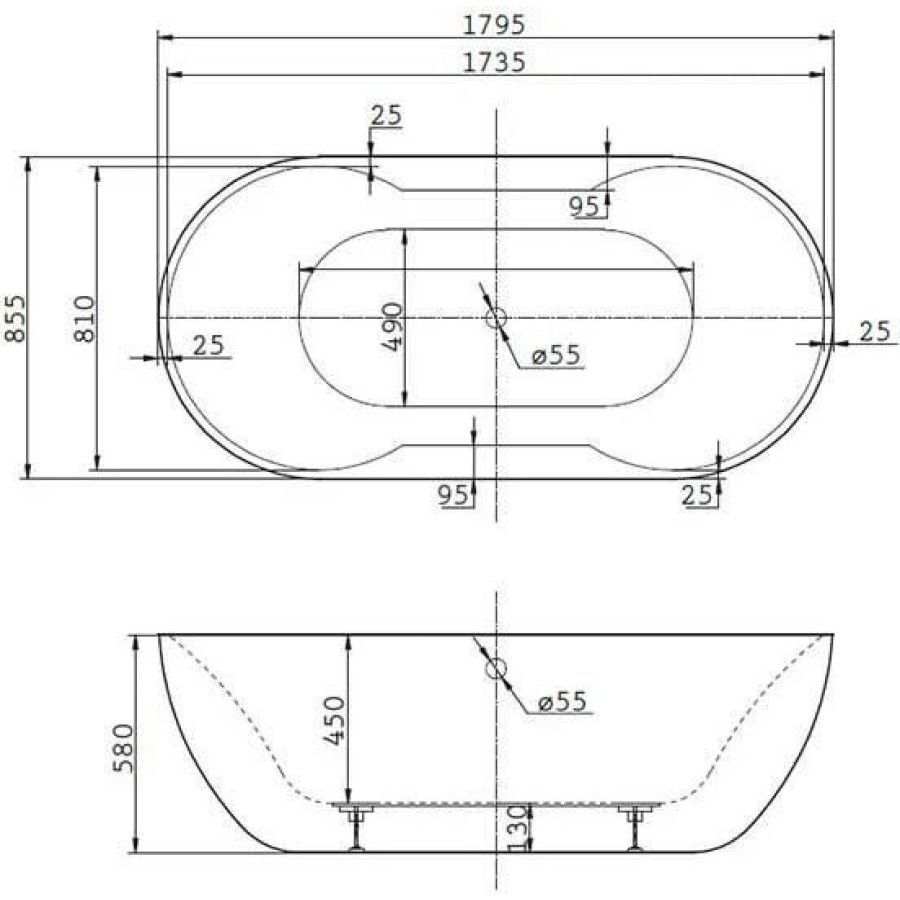 Акриловая ванна BelBagno 180х90 BB28