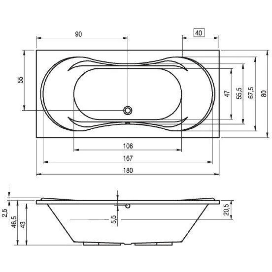 Акриловая ванна Riho Supreme 180x80 B012001005