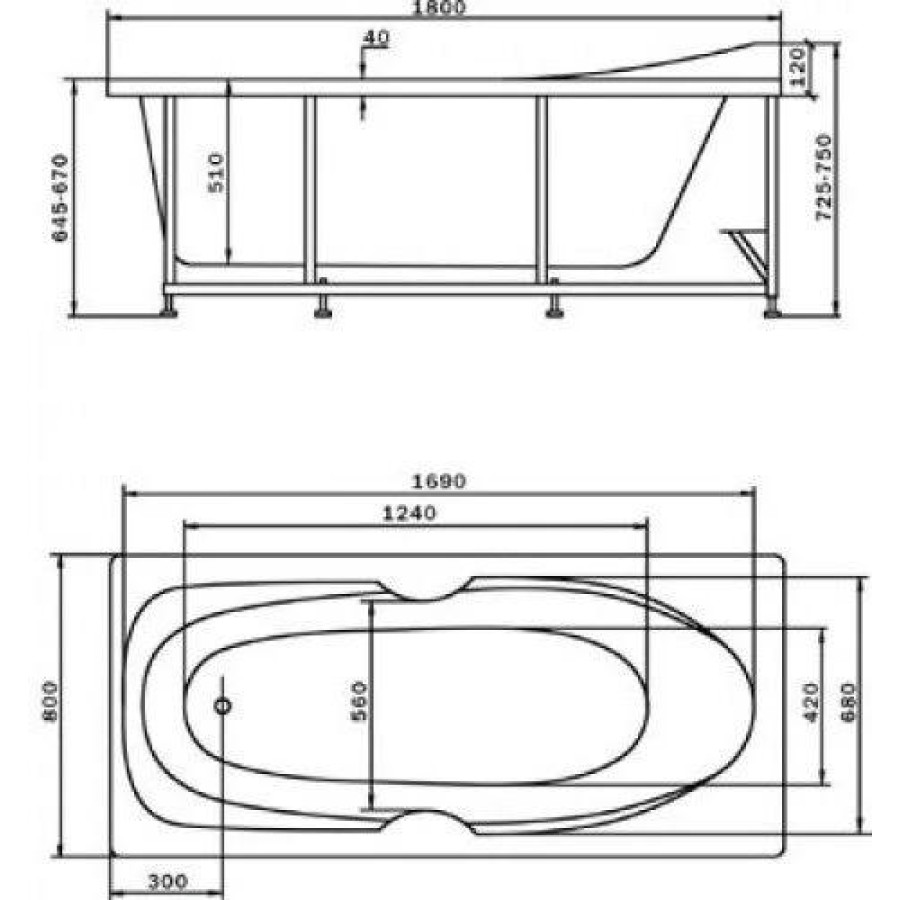 Акриловая ванна Aquatek Европа 180х80 EVR180-0000006 (без гидромассажа)