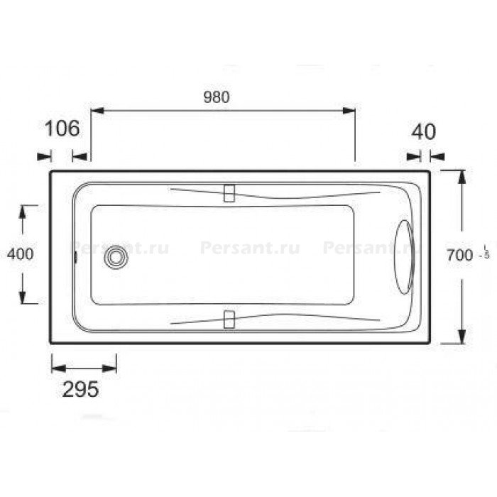 Акриловая ванна Jacob Delafon Odeon Up 150x70 см E6060RU-00