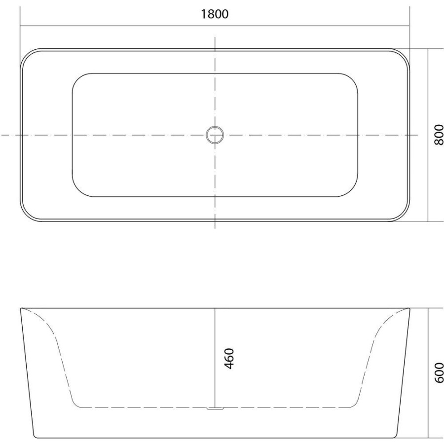 Акриловая ванна Aquatek Квадро 180x80 см AQ-K27880, отдельностоящая