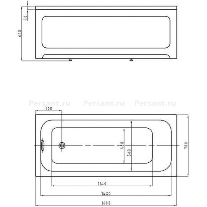 Акриловая ванна Aquatek Мия 160x70 MIY160-0000001