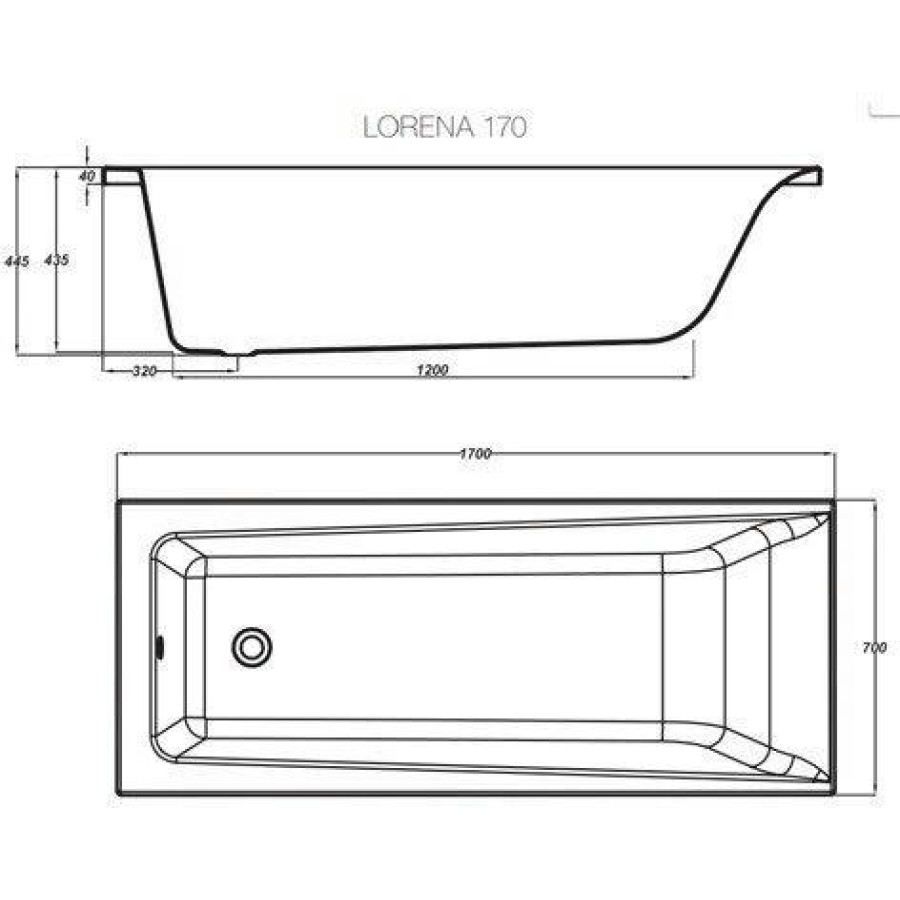 Акриловая ванна Cersanit Lorena 170x70 WP-LORENA*170-W