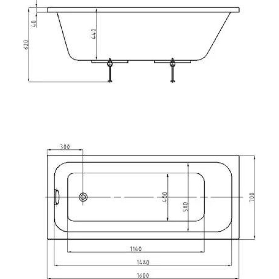 Акриловая ванна Aquatek Мия 160x70 MIY160-0000001 (без гидромассажа)