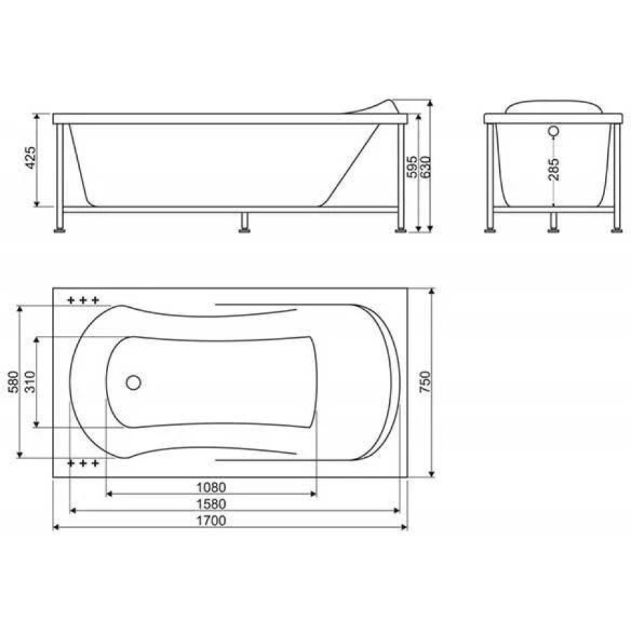 Акриловая ванна BelBagno 170x75 BB103-170-75