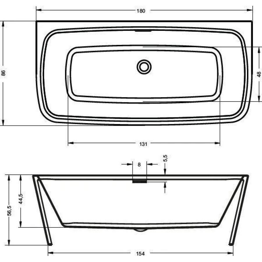 Акриловая ванна Riho Adore FS 180x86 B086001005