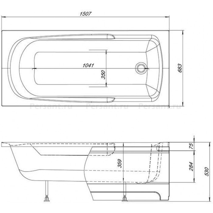 Акриловая ванна Aquanet Extra 150x70 00209630