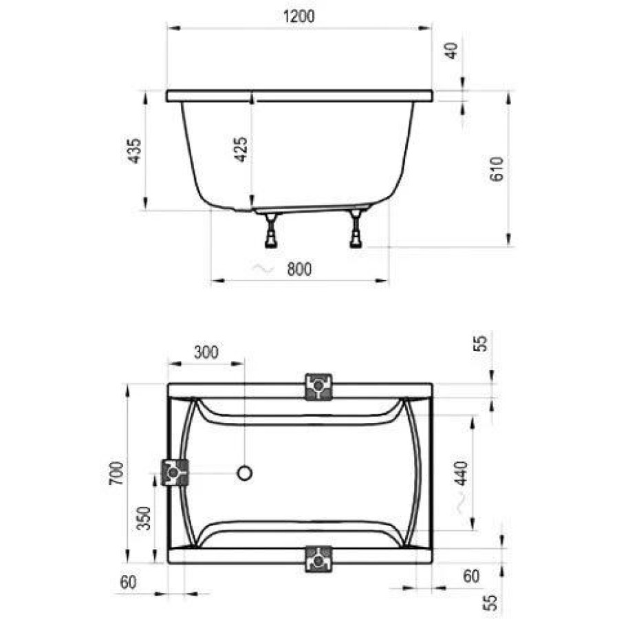 Акриловая ванна Ravak Classic 120x70 C861000000