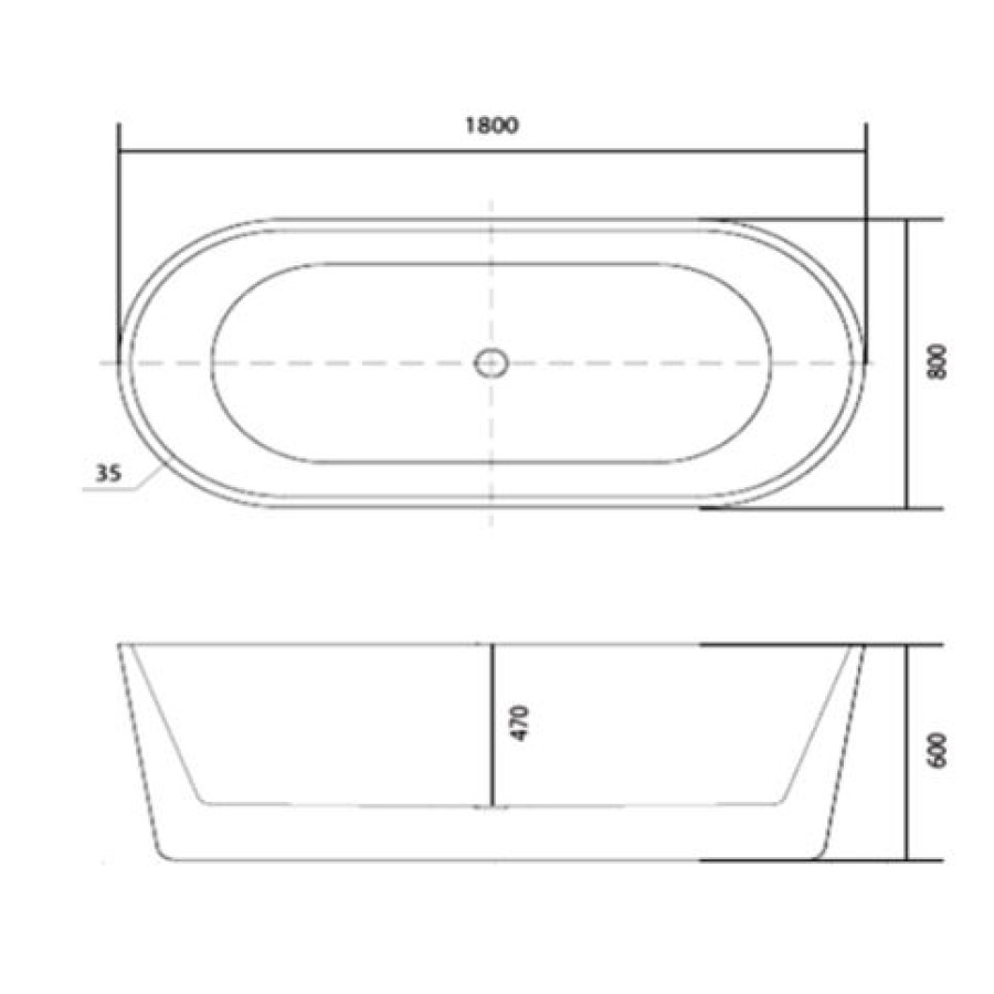 Ванна акриловая Aquatek Ово 180x80 AQ-99880 отдельностоящая