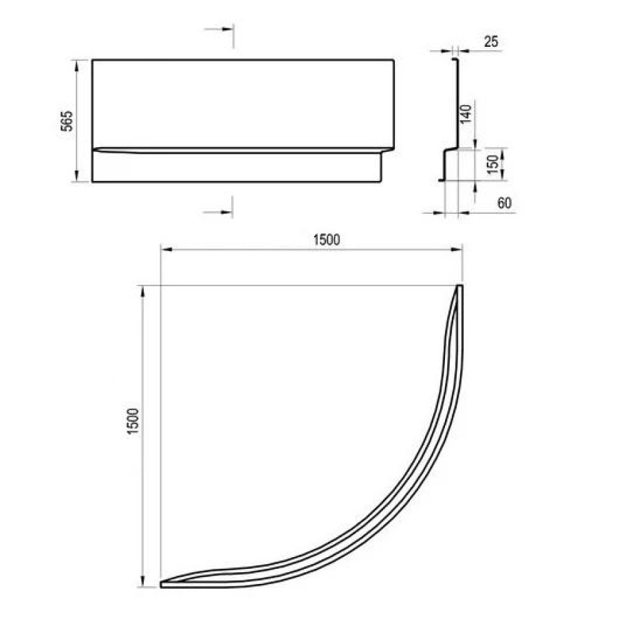 Акриловая ванна 150 x150 Ravak Gentiana CG01000000 белая