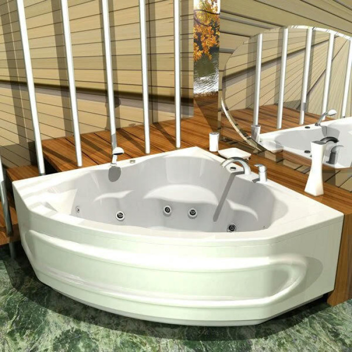 Акриловая ванна Aquatek Сириус 164х164 с гидромассажем Standard (пневмоуправление) SIR164-0000006