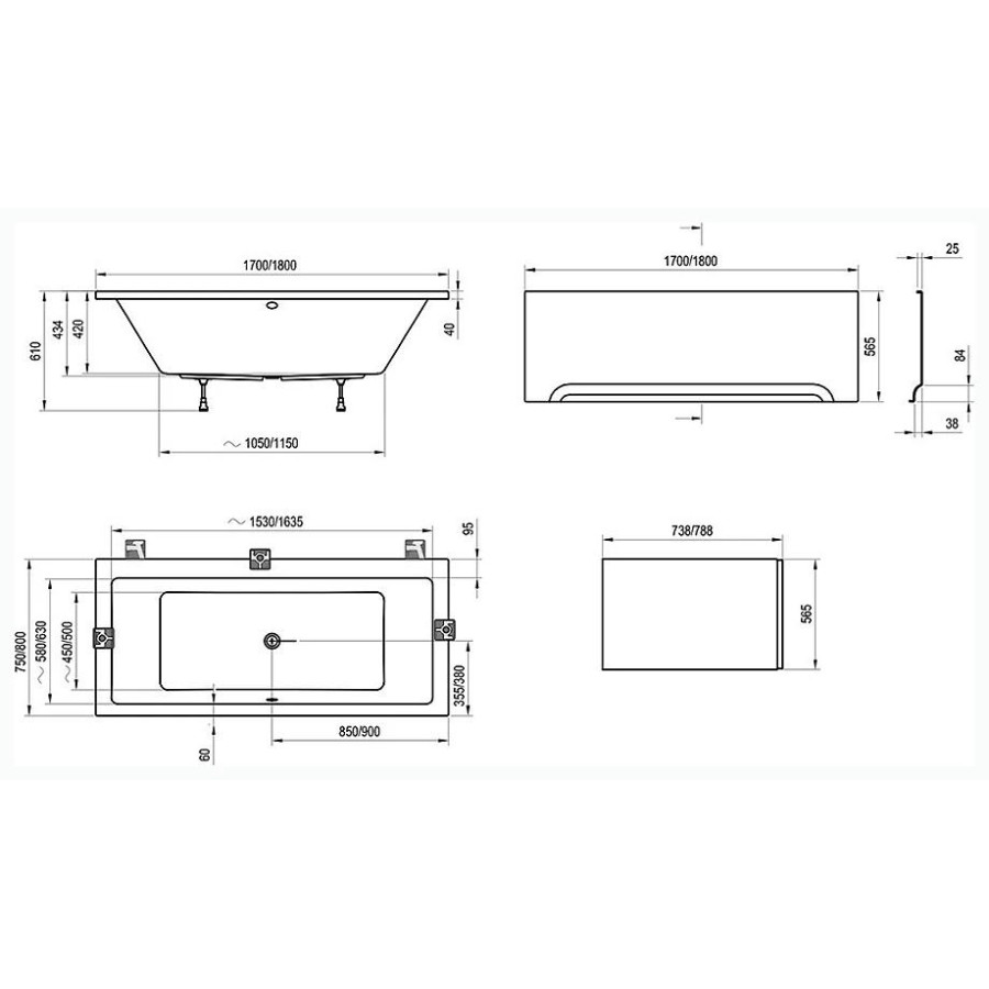 Акриловая ванна 170x75 Ravak Formy 01 Slim C691300000 белая