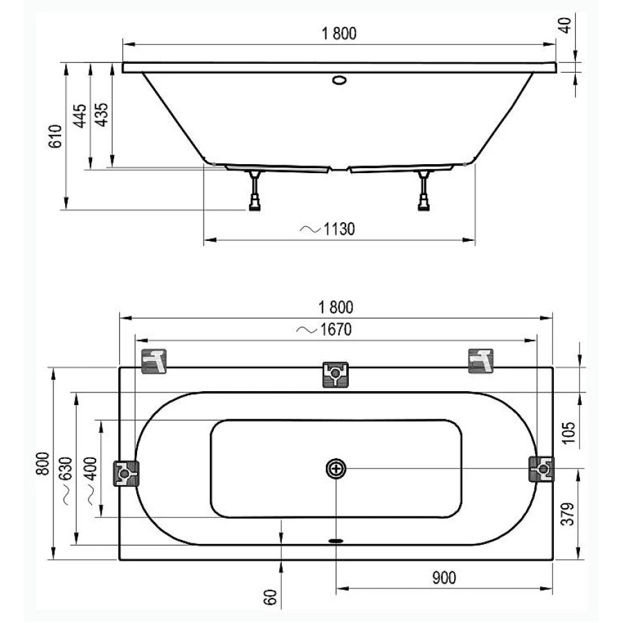 Акриловая ванна Ravak City 180x80 C920000000 белая