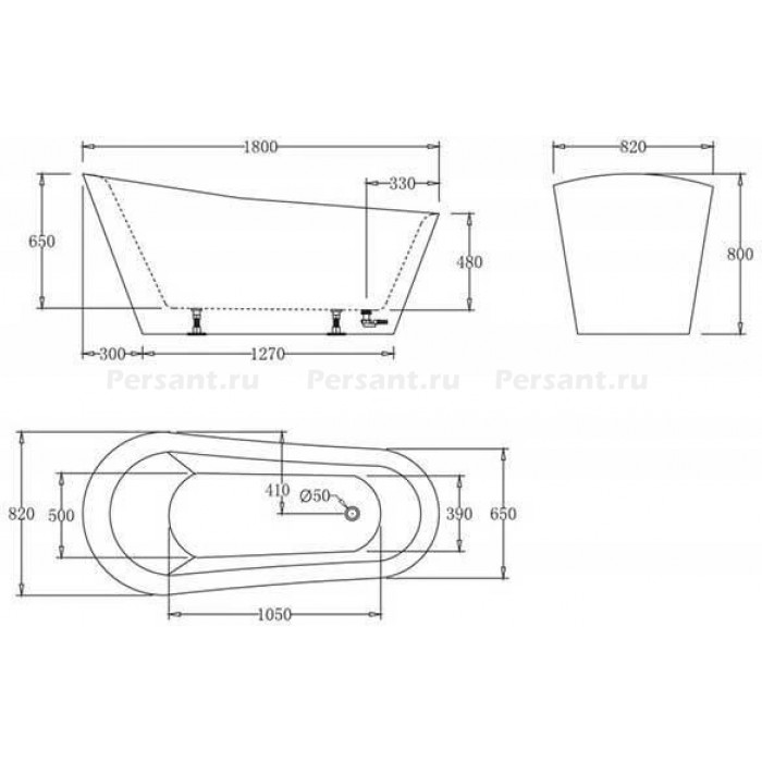 Акриловая ванна BelBagno 180х82 BB63-1800-W0