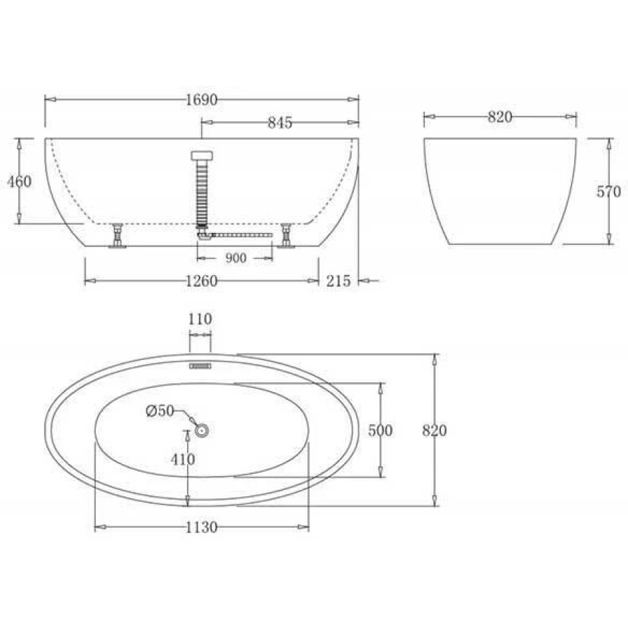 Акриловая ванна BelBagno 170х82 BB69-1700