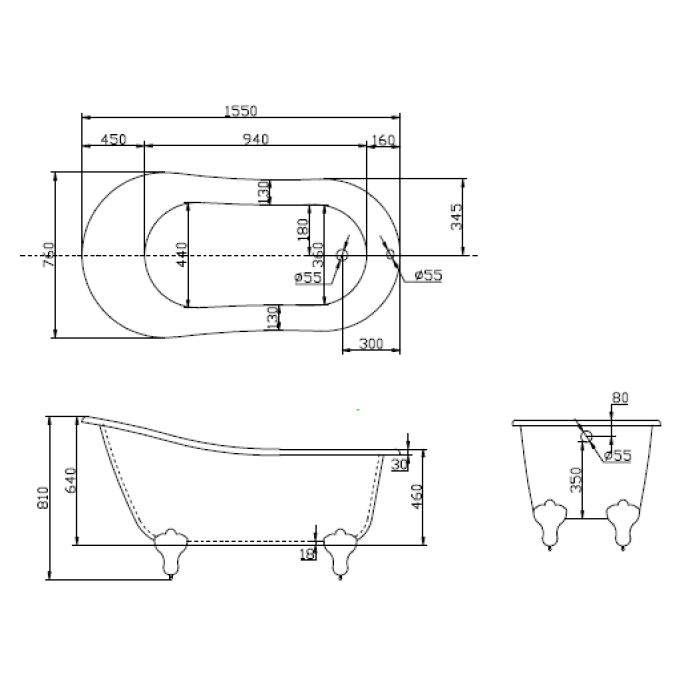 Акриловая ванна BelBagno 170х76 BB06-1700