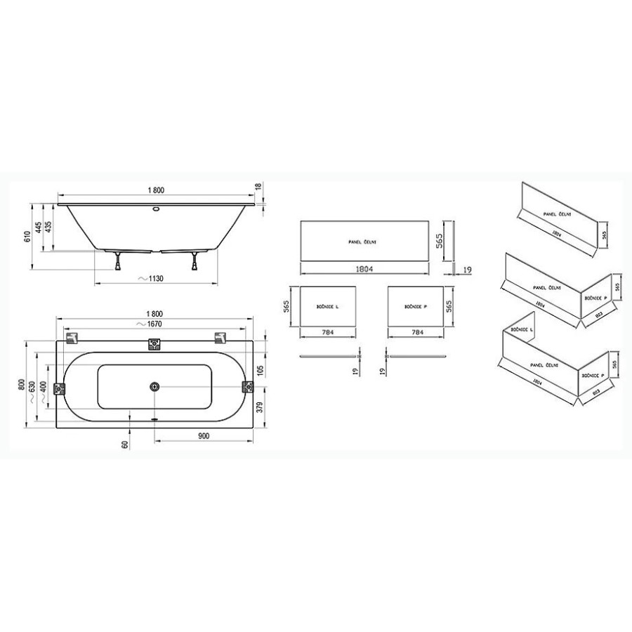 Акриловая ванна 180x80 Ravak City Slim C921300000 белая