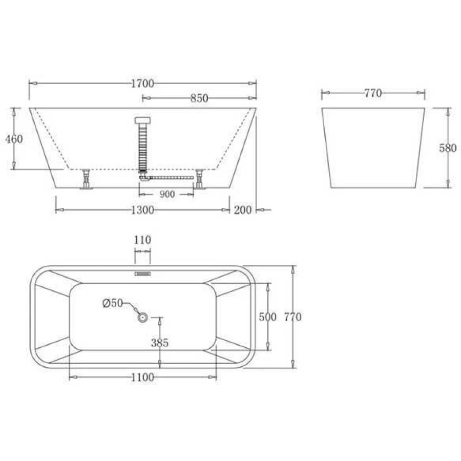 Акриловая ванна BelBagno 170х80 BB60-1700