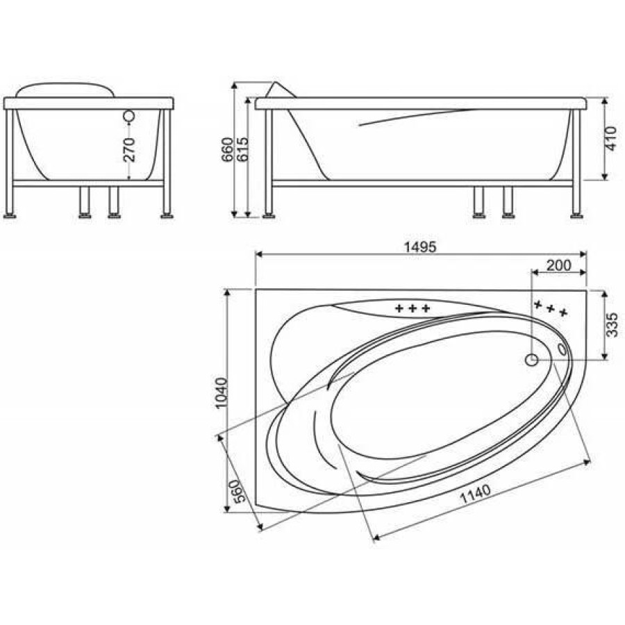 Акриловая ванна BelBagno 150х105 левосторонняя BB106-150-105-L