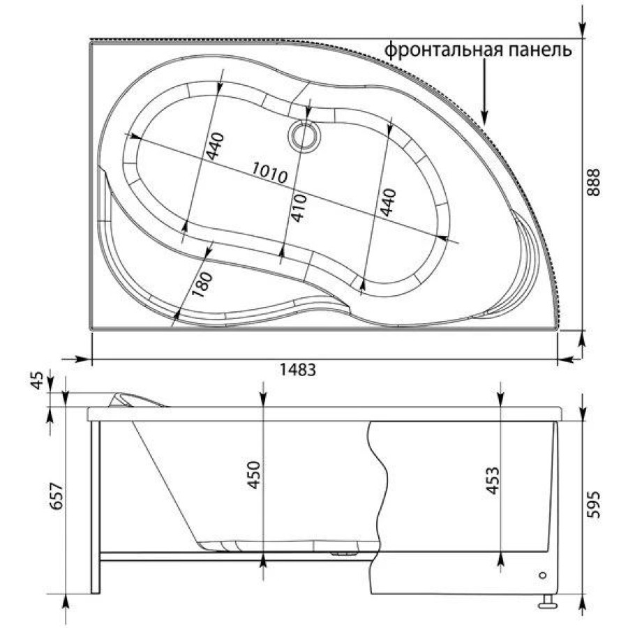 Акриловая ванна Aquanet Graciosa 150x90 L 00205325