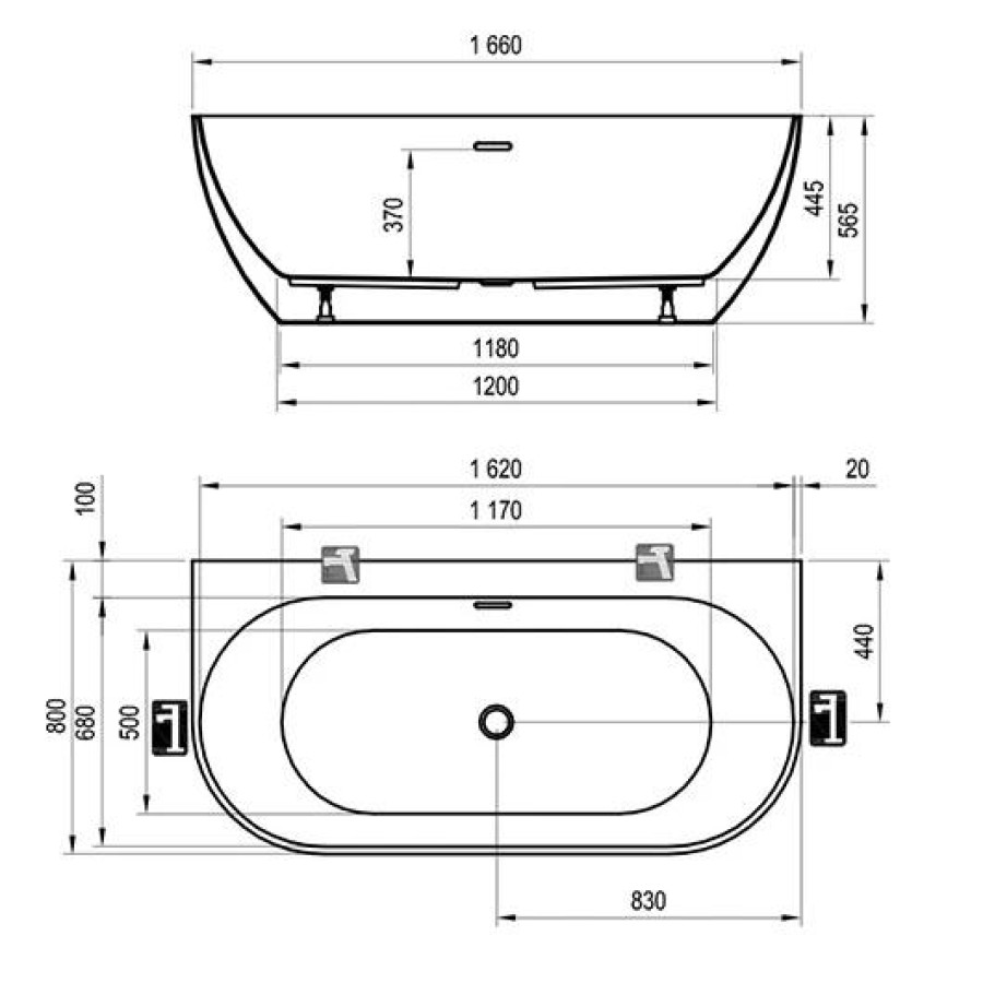 Акриловая ванна 166х80 Ravak Freedom XC00100024 белая