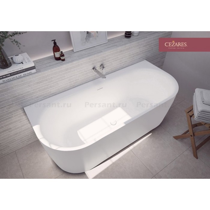 Акриловая ванна пристенная Cezares Metauro 180х80 белая матовая METAURO-INT-Wall-180-80-60-W-MATT