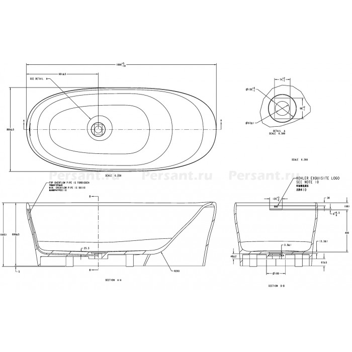 Ванна Allen Brau Solid Stone Krion Neo XL 180x80 2.35002.21, белая матовая