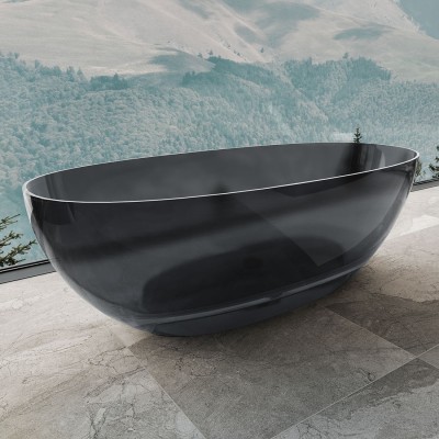 Ванна прозрачная Vincea 170x75 VBT-6T01B черная, отдельностоящая
