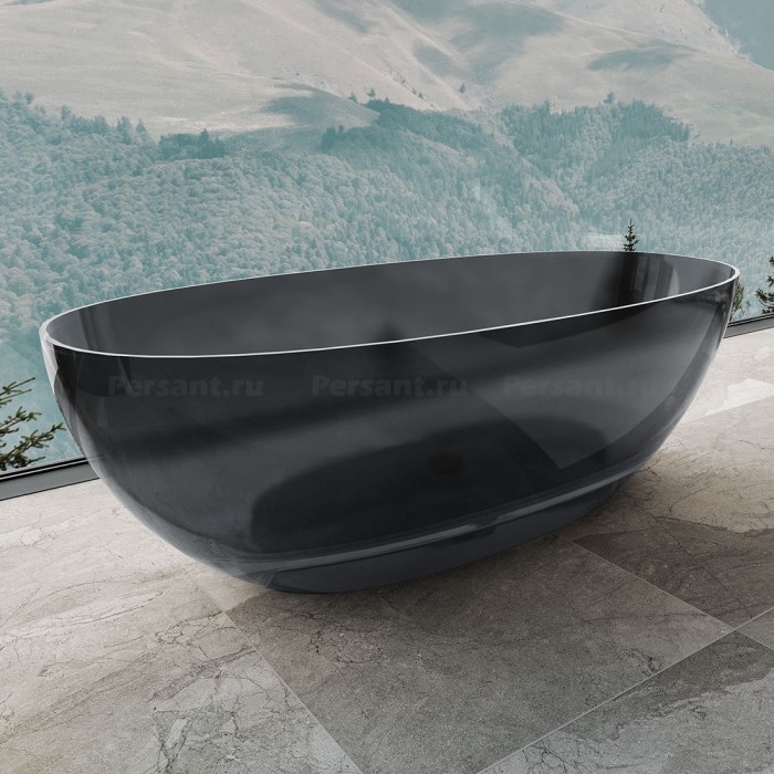 Ванна прозрачная Vincea 170x75 VBT-6T01B черная, отдельностоящая