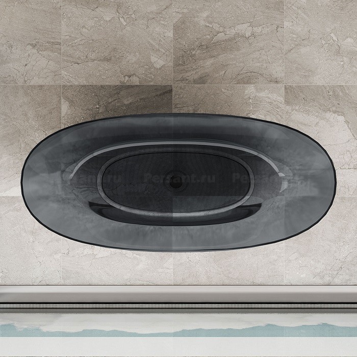 Ванна прозрачная Vincea 170x75 VBT-6T01B черная, отдельностоящая