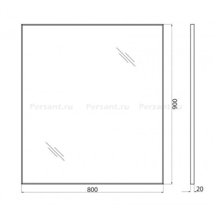Зеркало BelBagno 80x90 сатин SPC-AL-800-900 в алюминиевой раме