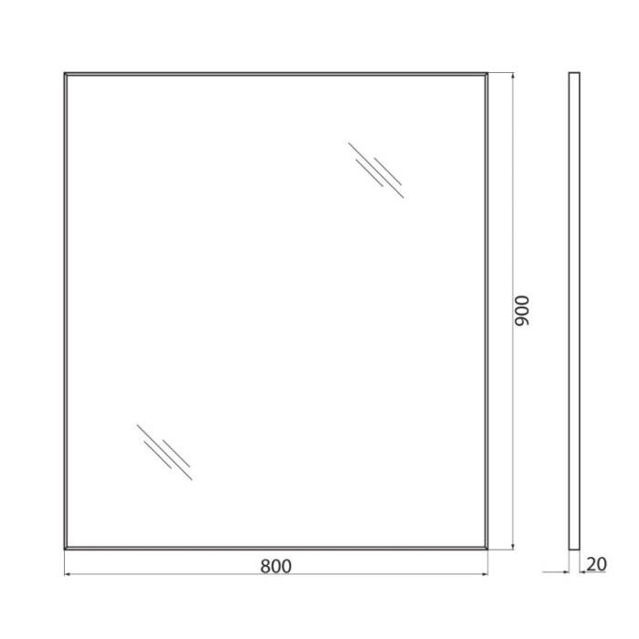 Зеркало BelBagno 80x90 сатин SPC-AL-800-900 в алюминиевой раме